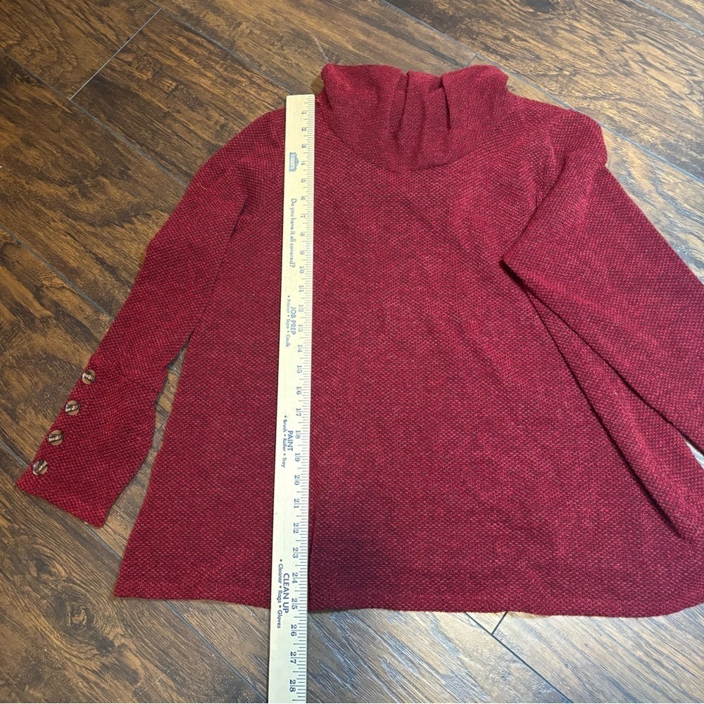 Retrology Womens Red Cowl Neck Knit Sweater Size XL Acrylic Polyester Blend - Picture 7 of 9